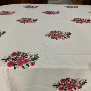 Red Block Print Table Cloth